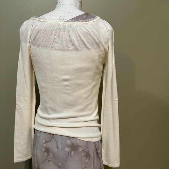 Danier knit long sleeve with mesh & ruffles - Picture 7 of 8